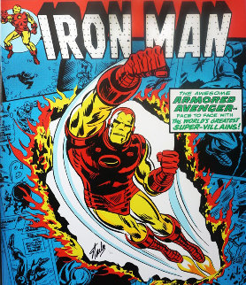 Invincible Iron Man Vol 1 #71 - And Now It Begins..! Monoprint 2018 34x50 HS by Stan Works on Paper (not prints) - Stan Lee