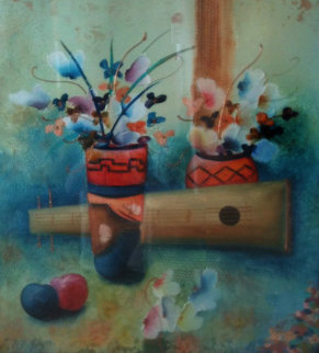 Untitled Painting 1990 41x41 Original Painting - Lee White Untitled Painting 1990 41x41 Original Painting - Lee White
