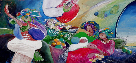 Portrait of a Woman 1990 30x60 - Huge Original Painting - Lee White
