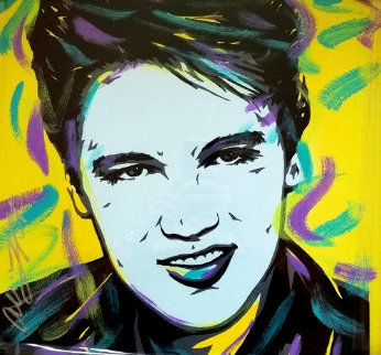 Elvis 18x18 Original Painting - Allison Lefcort Elvis 18x18 Original Painting - Allison Lefcort