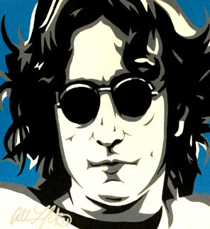 John Lennon NYC VII 2006 32x32 Original Painting - Allison Lefcort John Lennon NYC VII 2006 32x32 Original Painting - Allison Lefcort
