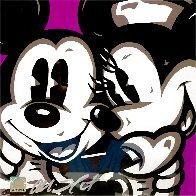 Mickey and  Minnie 19x19 Original Painting by Allison Lefcort - 0