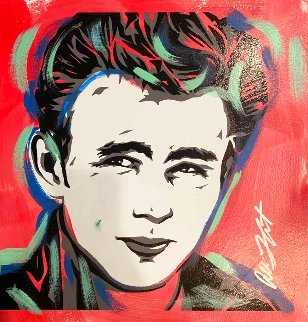 James Dean - Red 18x18 Original Painting - Allison Lefcort James Dean - Red 18x18 Original Painting - Allison Lefcort