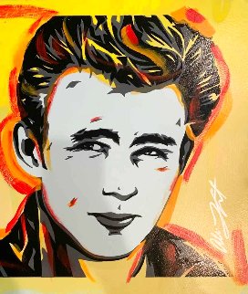 James Dean - Yellow 18x18 Original Painting - Allison Lefcort James Dean - Yellow 18x18 Original Painting - Allison Lefcort