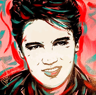Elvis Presley - Pink 18x18 Original Painting - Allison Lefcort Elvis Presley - Pink 18x18 Original Painting - Allison Lefcort