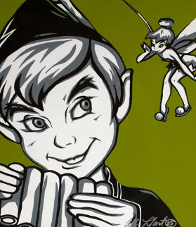 Peter Pan and Tinkerbell 2010 22x30 Original Painting - Allison Lefcort Peter Pan and Tinkerbell 2010 22x30 Original Painting - Allison Lefcort