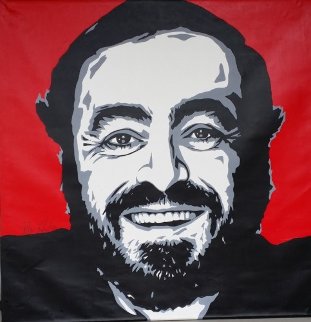 Pavarotti 1997 48x48 Original Painting - Allison Lefcort Pavarotti 1997 48x48 Original Painting - Allison Lefcort