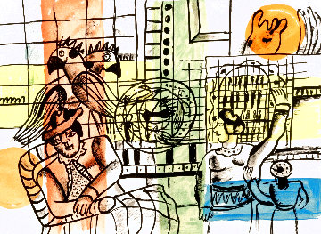 La Marchande D'oiseaux 1959 Limited Edition Print - Fernand Leger La Marchande D'oiseaux 1959 Limited Edition Print - Fernand Leger