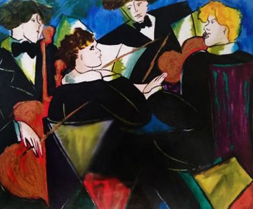Quintet Bleu Embellished Limited Edition Print - Linda LeKinff Quintet Bleu Embellished Limited Edition Print - Linda LeKinff