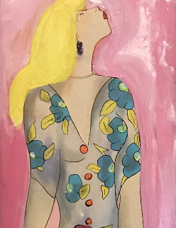 Liliana En Ete 2011 48x20 Original Painting - Linda LeKinff Liliana En Ete 2011 48x20 Original Painting - Linda LeKinff