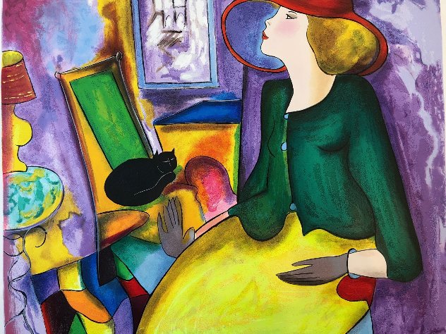 Lady and Black Cat Limited Edition Print by Linda LeKinff