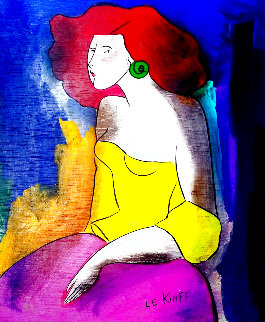 Mina Pozzi 2005 22x18 Original Painting - Linda LeKinff Mina Pozzi 2005 22x18 Original Painting - Linda LeKinff