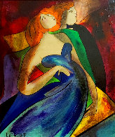 La Vie En Bleu 2002 24x12 Original Painting by Linda LeKinff - 0 La Vie En Bleu 2002 24x12 Original Painting by Linda LeKinff - 0
