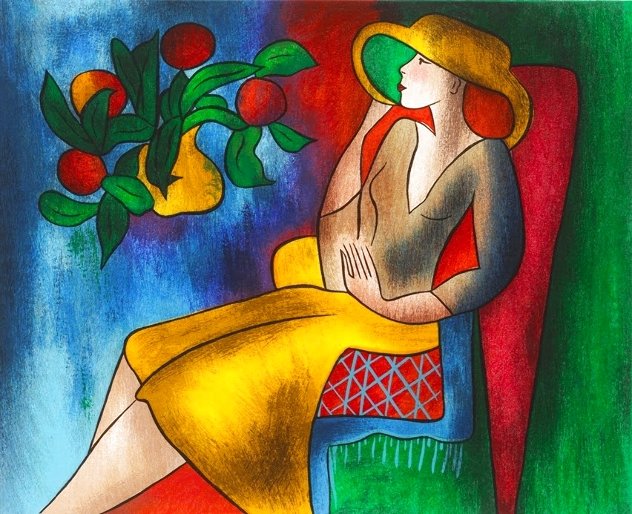 Madeline with Flowers 2011 Limited Edition Print by Linda LeKinff