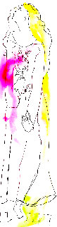 Untitled  “Yellow Hair  - Rose” Unique 20x5 Works on Paper (not prints) - Linda LeKinff