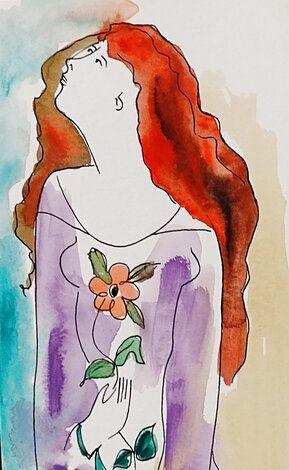 Stephanie - Unique Embellished Serigraph Works on Paper (not prints) - Linda LeKinff