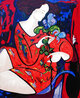 L'Orchidee - Framed Embellished Serigraph on Canvas - Huge 35x40 Limited Edition Print by Linda LeKinff - 0