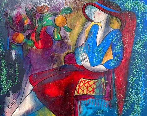 Madeline 2004 19x22 - Oil on Panel Original Painting - Linda LeKinff