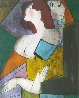 Karl Et Berangere on wood 1994 25x22 Original Painting by Linda LeKinff - 0