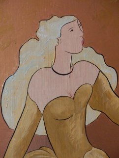 One Swift of the Hip #5 2006 38x28 Original Painting - Linda LeKinff