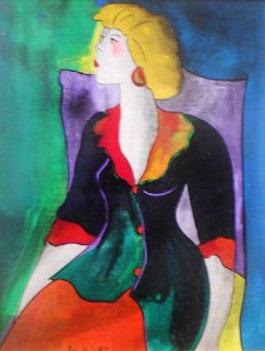 Jour De Fete on wood 2000 27x24 Original Painting - Linda LeKinff Jour De Fete on wood 2000 27x24 Original Painting - Linda LeKinff
