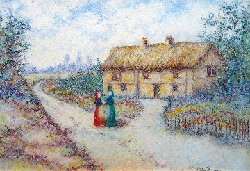 Virginia Et Nina A Cle'cy En Normandie 23x27 Works on Paper (not prints) - Lelia Pissarro Virginia Et Nina A Cle'cy En Normandie 23x27 Works on Paper (not prints) - Lelia Pissarro