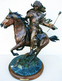 Buffalo Warrior Bronze Sculpture 29 in Sculpture - David Lemon Buffalo Warrior Bronze Sculpture 29 in Sculpture - David Lemon