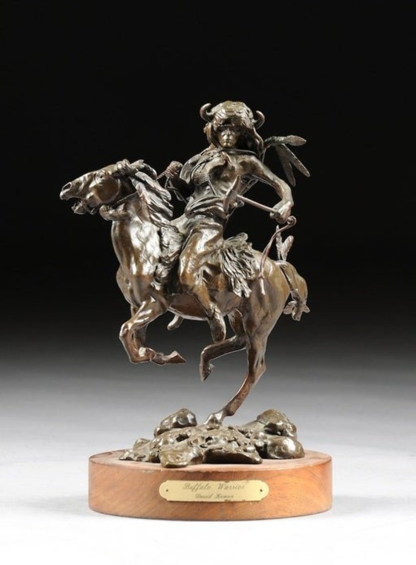 David Lemon native american warrior, Bronze Sculpture by David Lemon