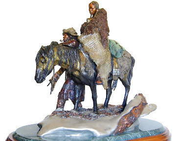 Mountain Family Bronze Sculpture 24x31 Sculpture - David Lemon Mountain Family Bronze Sculpture 24x31 Sculpture - David Lemon