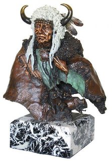 Vacant Thunder Bronze Sculpture 1994 15 in Sculpture - David Lemon