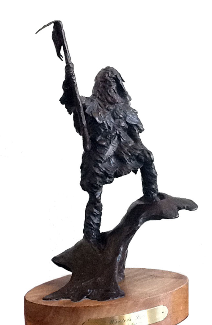 Winter's Bite Bronze Sculpture 15 in by David Lemon