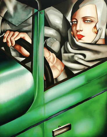 Self Portrait in the Green Bugatti 1991 - Huge Limited Edition Print - Tamara de Lempicka