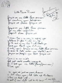 Lyrics: Little Flower Princess 1995 Limited Edition Print - John Lennon Lyrics: Little Flower Princess 1995 Limited Edition Print - John Lennon