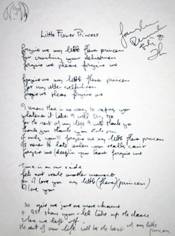 Lyrics: Little Flower Princess 1995 Limited Edition Print - John Lennon