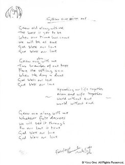 Lyrics: Grow Old With Me 1980 Limited Edition Print - John Lennon