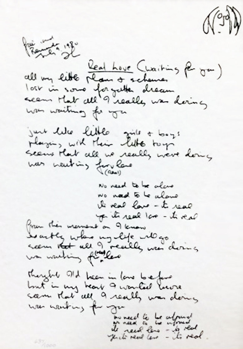 Lyrics Real Love Lyrics 1995 By John Lennon