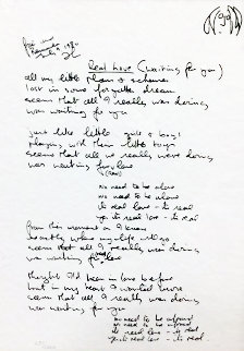 Lyrics: Real Love Lyrics 1995 Limited Edition Print - John Lennon Lyrics: Real Love Lyrics 1995 Limited Edition Print - John Lennon