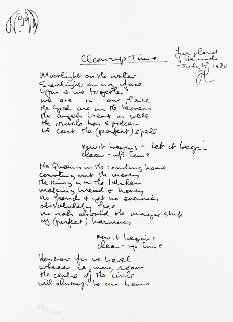 Lyrics: Clean Up Time   1980 Limited Edition Print - John Lennon