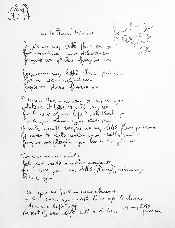 Lyrics: Little Flower Princess Lyrics Limited Edition Print - John Lennon Lyrics: Little Flower Princess Lyrics Limited Edition Print - John Lennon