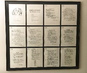 John Lennon the Beatles Years, Set of 12 Lyrics 1995 Limited Edition Print - John Lennon John Lennon the Beatles Years, Set of 12 Lyrics 1995 Limited Edition Print - John Lennon