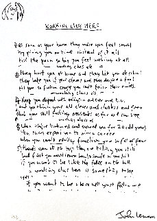Lyrics: Working Class Hero 2003 Limited Edition Print - John Lennon