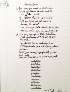 Lyrics: Revolution Lyrics Limited Edition Print - John Lennon Lyrics: Revolution Lyrics Limited Edition Print - John Lennon