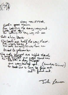 Lyrics: Day Tripper AP 1995 Limited Edition Print - John Lennon