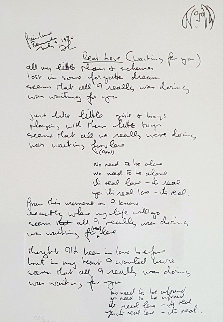 Lyrics: Real Love 1995 Limited Edition Print - John Lennon Lyrics: Real Love 1995 Limited Edition Print - John Lennon