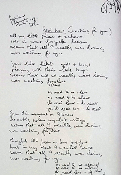 Real Love Lyrics 1995 By John Lennon