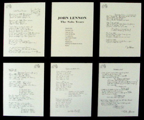 Lyrics: 12: Solo Years - Framed  Set of 12 1995 Limited Edition Print - John Lennon