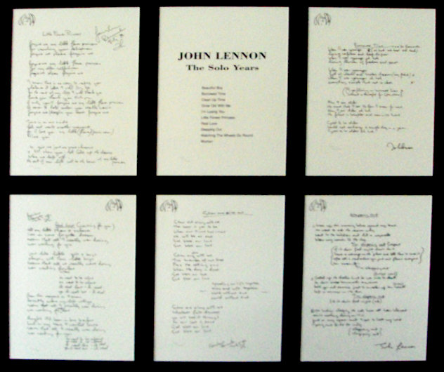 Lyrics: 12: Solo Years Set of 12 1995 Limited Edition Print by John Lennon