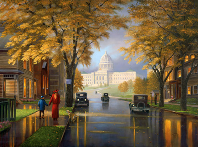 Autumn at the Capitol 2002 36x48 Original Painting by Leo Stans