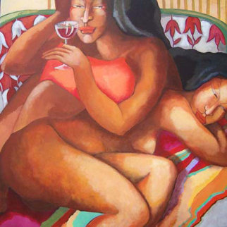 Complicita 2008 36x36 Original Painting - Patricia Leroux Complicita 2008 36x36 Original Painting - Patricia Leroux