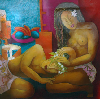 Memory 2009 38x38 Original Painting - Patricia Leroux Memory 2009 38x38 Original Painting - Patricia Leroux